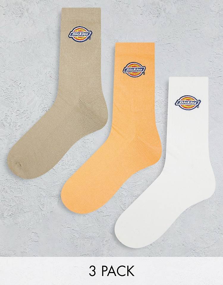 Dickies valley grove mid 3 pack socks multipack in orange